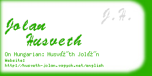 jolan husveth business card